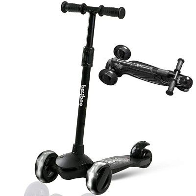 Baybee Alpha Scooter for Kids, 3 Wheel Kids Scooter Smart Kick Scooter (F3-Black)