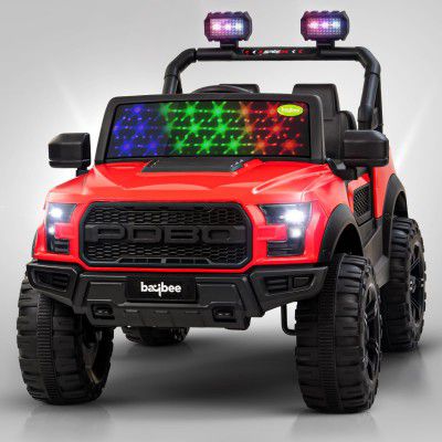 Baybee Bronco Battery Operated Jeep for Kids, Ride on Toy Kids Car with RGB Windshield Light & Music