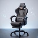 BAYBEE Drogo Multi-Purpose Ergonomic Gaming Chair with 7 Way Adjustable Seat, Head & USB Massager, PU Leather Lumbar Pillow Home & Office Chair with Full Reclining Back Footrest (Emperor Grey)...