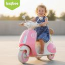 [Extra Rs.3149 OFF] Baybee Vintage Battery Operated Bike for Kids, Ride on Toys Kid Scooty with Light & Music (Pink)...