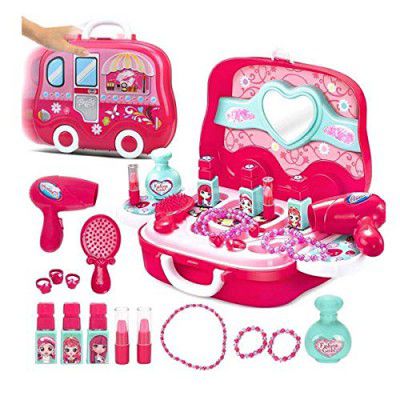 Baystore Beauty Makeup Kit for Doll | Girls Cosmetic Set Kit |Toy Set for Girl with Makeup Accessories and Carry Suitcase