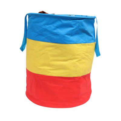 BB BACKBENCHERS Laundry Bag Foldable & Collapsible Round Basket With Easy To Carry Handle- For Home, Dorms, Hostel, Toy Storage, Clothes, 45 liters (Big)