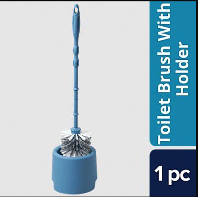 bb home Toilet Brush With Holder, Round, Nylon Bristles, 1 pc