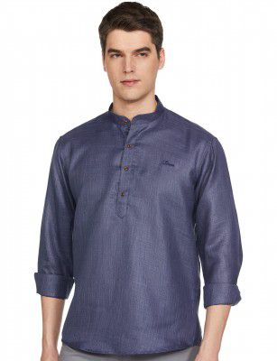 BE ACTIVE Men's Solid Slim Fit Cotton Short Shirt Kurta || Men Stylish Shirt || Mandarin Collar & Full Sleeves || Timeless Style & Comfort