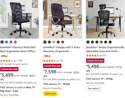 beAAtho Office Chair at Rs 3499