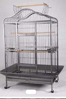 Beak Bites Foldable Metal Bird Cage (W24xD22xH44.5) with Stand