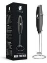 Bean Envy Milk Frother for Coffee Handheld Battery-Operated Electric Milk and Coffee Frother, Mini Electric Drink Mixer, Foamer & Frother with Stand for Coffee, Hot Chocolates - Midnight Black...