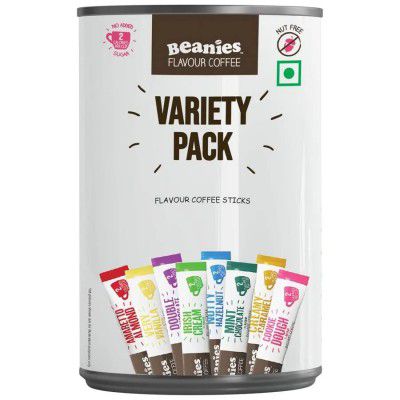 Beanies|Instant Flavoured Coffee |Variety Pack - 12 Sachets, 2g each|Low Calorie, Sugar Free|24 g|Pack of 1