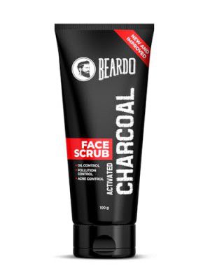 Beardo Activated Charcoal Face Scrub, 100 gm | Anti-Pollution Face Scrub for Deep Pore Cleansing