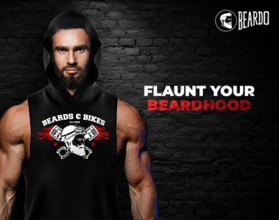 Beardo Beards and Bikes Sleeveless Hoodie