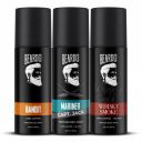 Beardo Body Spray Gift Set For Men (120Ml X Pack Of 3) Bandit, Mariner Capt. Jack & Whisky Smoke Body Spray Perfume Pack...
