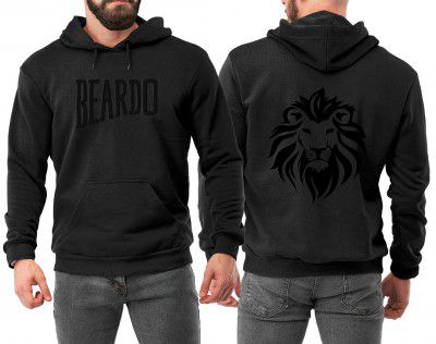 BEARDO Cotton Blend Men's Cottonblend Hooded Neck Regular Fit Hoodie (8906084795110_Charcoalgrey_S)