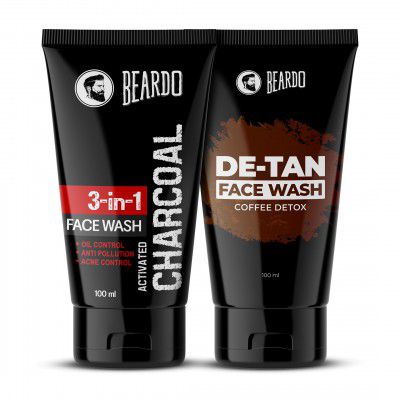 Beardo DETAN & CHARCOAL Face Wash for Men (100ml x 2) 