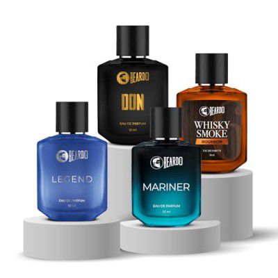 Beardo Don, Whiskey Smoke Bourbon, Mariner & Legend Perfume for Men (Set of 4 x 50ml)