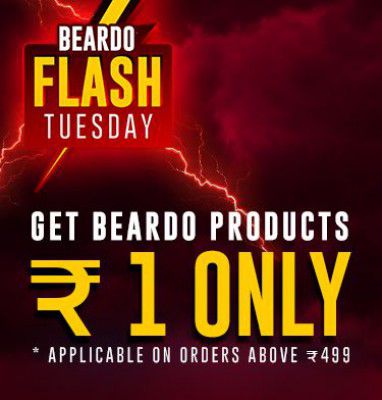 Beardo: Flash Tuesday, Get Product @ ₹1 | Minimum Order ₹499*