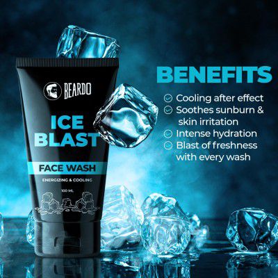 BEARDO Ice Blast Cooling Facewash for Men, 100 ml