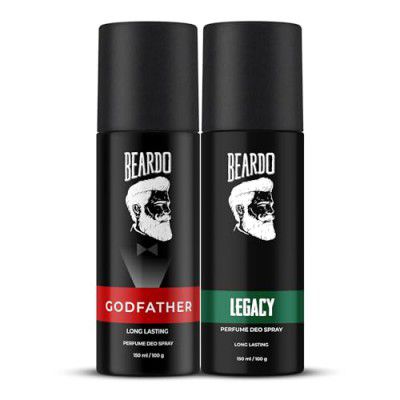 Beardo Legacy Perfume Deo Spray 150ml,BD Godfather Perfume Deo Spray 150ml - (Set of 2)