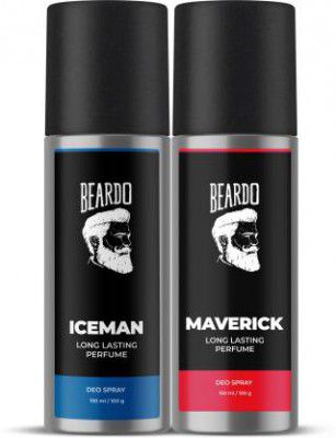 BEARDO Long Lasting Deo Sprays Combo for Men | Iceman 150ml & Maverick 150ml Deodorant Spray - For Men  (150 ml, Pack of 2)