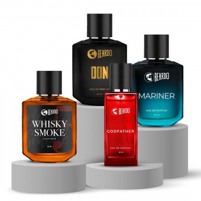Beardo Perfume Combo | Whiskey Smoke, Mariner, Godfather & Don Perfume for Men (50ml x 4)