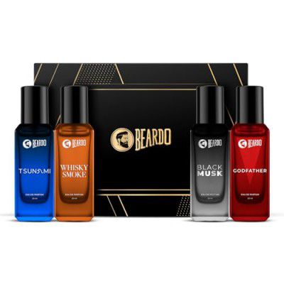 Beardo Perfumes Giftset For Men (Pack of 4 x 20ml) Whisky Smoke, Godfather, Tsunami and Black Musk