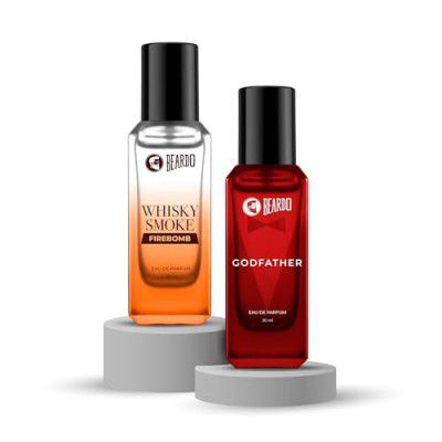 Beardo Power & Fire Combo for Men- GodFather & Whisky Smoke Firebomb Perfume for Men (20ml x 2)