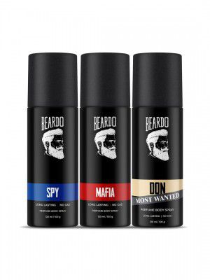 BEARDO Set of 3 Long Lasting Deodorants - Spy, Mafia & Don Most Wanted - 100 g Each