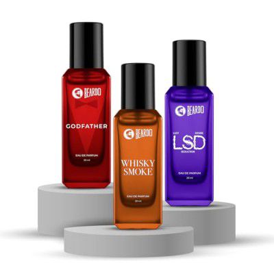 Beardo The Intense Core-LSD,Whisky Smoke & GodFather Perfume for Men (20ml x 3)