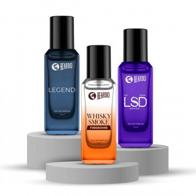 Beardo The Legendary Flame Trio- LSD,Legend & Whisky Smoke Firebomb Perfume for Men (20ml x 3)