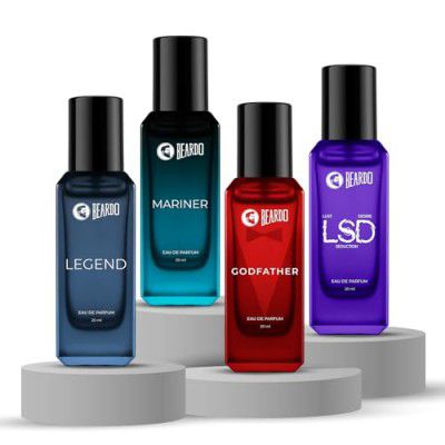 Beardo The Masculine Four- LSD,Mariner,Legend & GodFather Perfume for Men (20ml x 4)