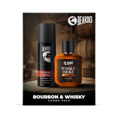 Beardo Whisky Smoke Deodorant 120ml & Bourbon Perfume - 50ml | Eau De Parfum & Body Spray | Spicy, Woody - Oudh