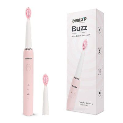 beatXP Buzz Electric Toothbrush for Adults with 2 Brush Heads & 3 Cleaning Modes