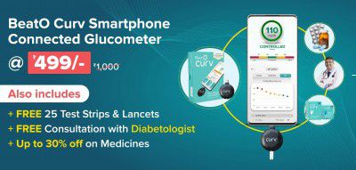 BeatO Curv Glucometer | Pay ₹449 and get ₹400 cashback