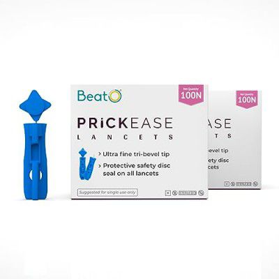 BeatO PrickEase Lancets | Glucometer Lancets Designed for Safe and Hassle-Free Blood Glucose Testing | Lancets for Glucometer (Pack of 200)