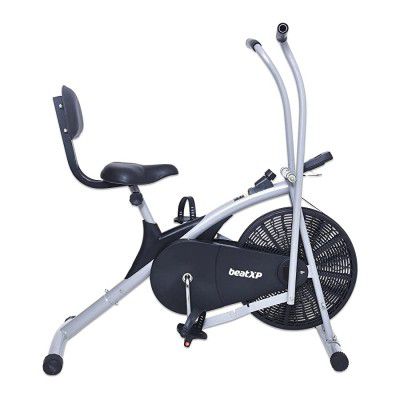 beatXP Air Bike Exercise Cycle for Gym & Home Workout with Adjustable Seat, Back Suppor (2CM air bike)