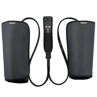 beatXP Air Stream Air Compression Leg and Arm Massager with Handheld Remote| Arm, Leg, Calf Sequential Compression Device with 1 Year Warranty (Black)