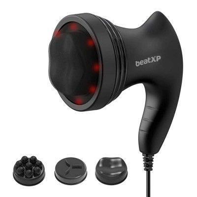 beatXP Blaze Electric Body Massager with 3 Massage Heads - Shiatsu Full Body Relaxation for Pain and Stress Relief - Infra Red Heat Therapy - Back, Leg, Foot & Body Slimming Massager