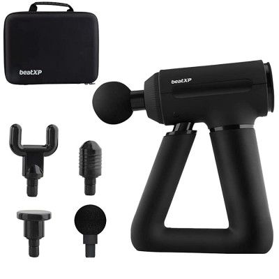 beatXP Bolt Elite Deep Tissue Massage Gun- Next Gen Percussion Massager for Full Body Pain Relief of Neck, Back, Leg Massager for Athletes- QuietWave Technology- 1 Year Warranty Black