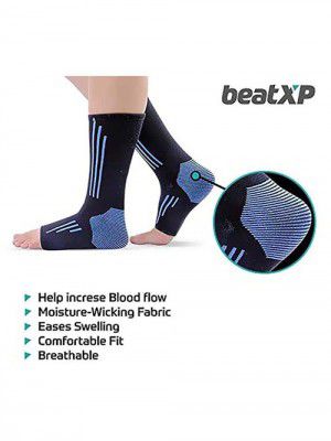 beatXP Compression Socks - Large (Black and Blue)