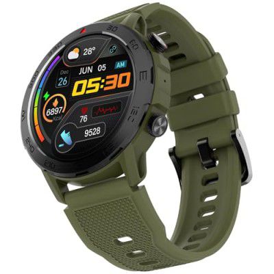 beatXP Duke Rugged 1.43” Round Super AMOLED Bluetooth Calling Smart Watch (Army Green)