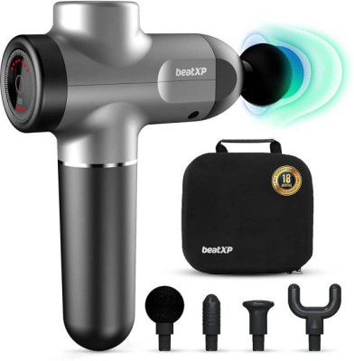 beatXP Flash Deep Tissue Brushless Electric Massage Gun Machine for Body Pain Relief Percussion Massager  (Metallic Silver)