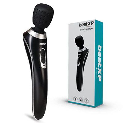 beatXP Intense Smart Vibration Wand for Personal Body Pain Relief Waterproof, Cordless Head Massager, Travel Lock Mode and Smart Memory Technology, 1 Year Warranty, Battery Powered, Black