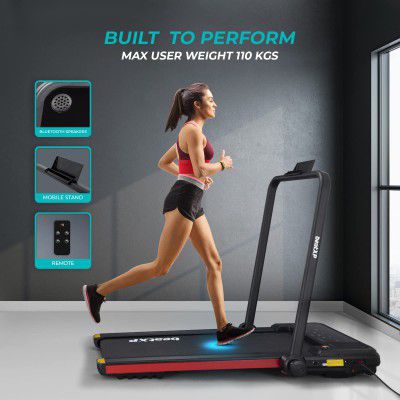 beatXP Phoenix (2 HP Peak Motor)| Foldable Treadmill | 2 in 1 Under The Desk Walking Pad with Remote Controller, LED Display and Bluetooth Speaker