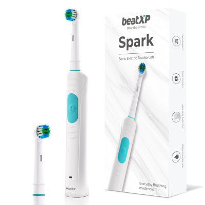 beatXP Spark Sonic Electric Toothbrush for Adults with 2 Brush Heads & Smart Cleaning Modes