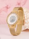 bebeWomen White Embellished Dial & Gold Toned Straps Analogue Watch BB-04-01...