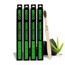 Beco Compostable Bamboo Toothbrush with Ultra-Soft Charcoal activated Bristles, 100% Natural & Eco-Friendly (Pack of 4)...