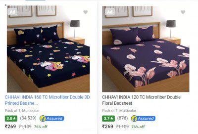 Bed Linen & Blankets Starting at ₹269