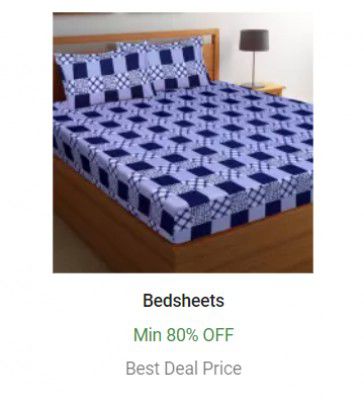 Bedsheets @ Minimum 80% Off