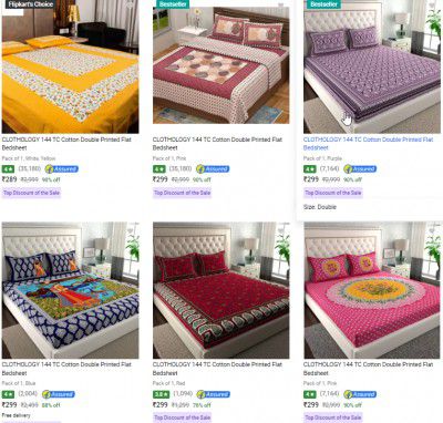 Bedsheets Starts ₹289 | Upto 90% Off