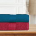 BEDSPUN 100% Cotton Terry Towel for Bath |350 GSM Towels for Bath Large Size, Towels for Bath Women/Men, Merlot Magic & Blue Lagoon...