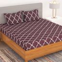 Bedspun 150 TC Bedsheet for Double Bed Microfiber 1 Double Size Bedsheet with 2 Pillow Covers (Purple)...